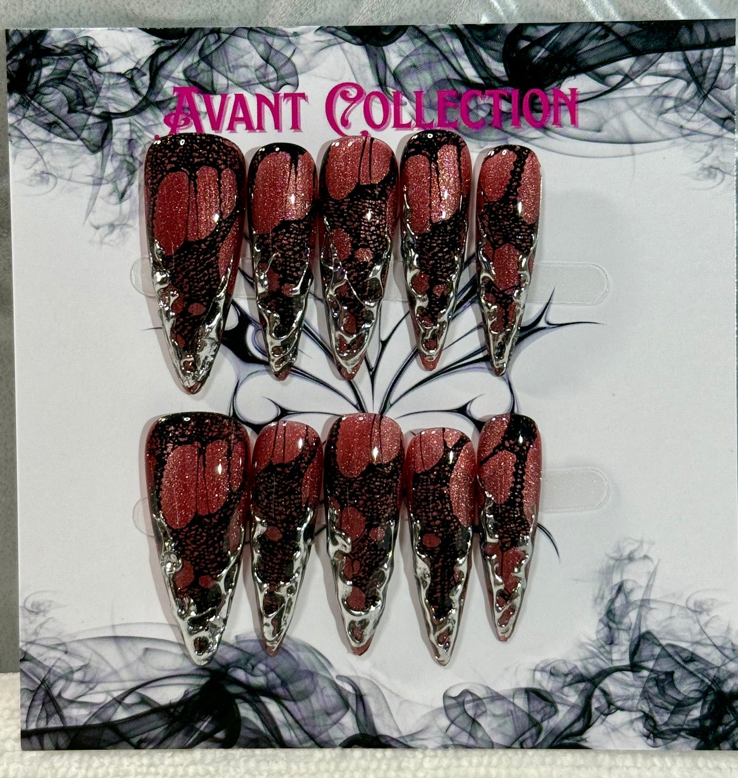 Red Lace / Chrome Stiletto