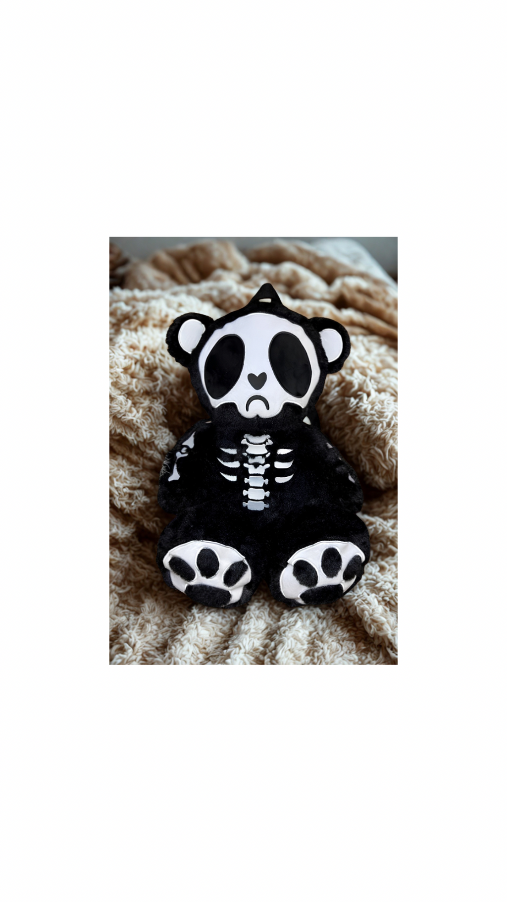 Grumpy Bones Bear Plush Backpack